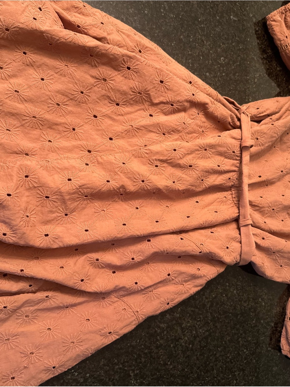 Taylor Rust Eyelet Midi Dress with Self-Tie Waist - Picture 3 of 3